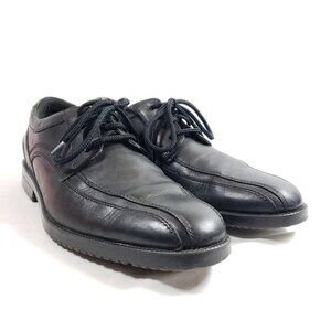 Rockport Mens Size 9 Style Leader Black Leather Bicycle Toe Oxford